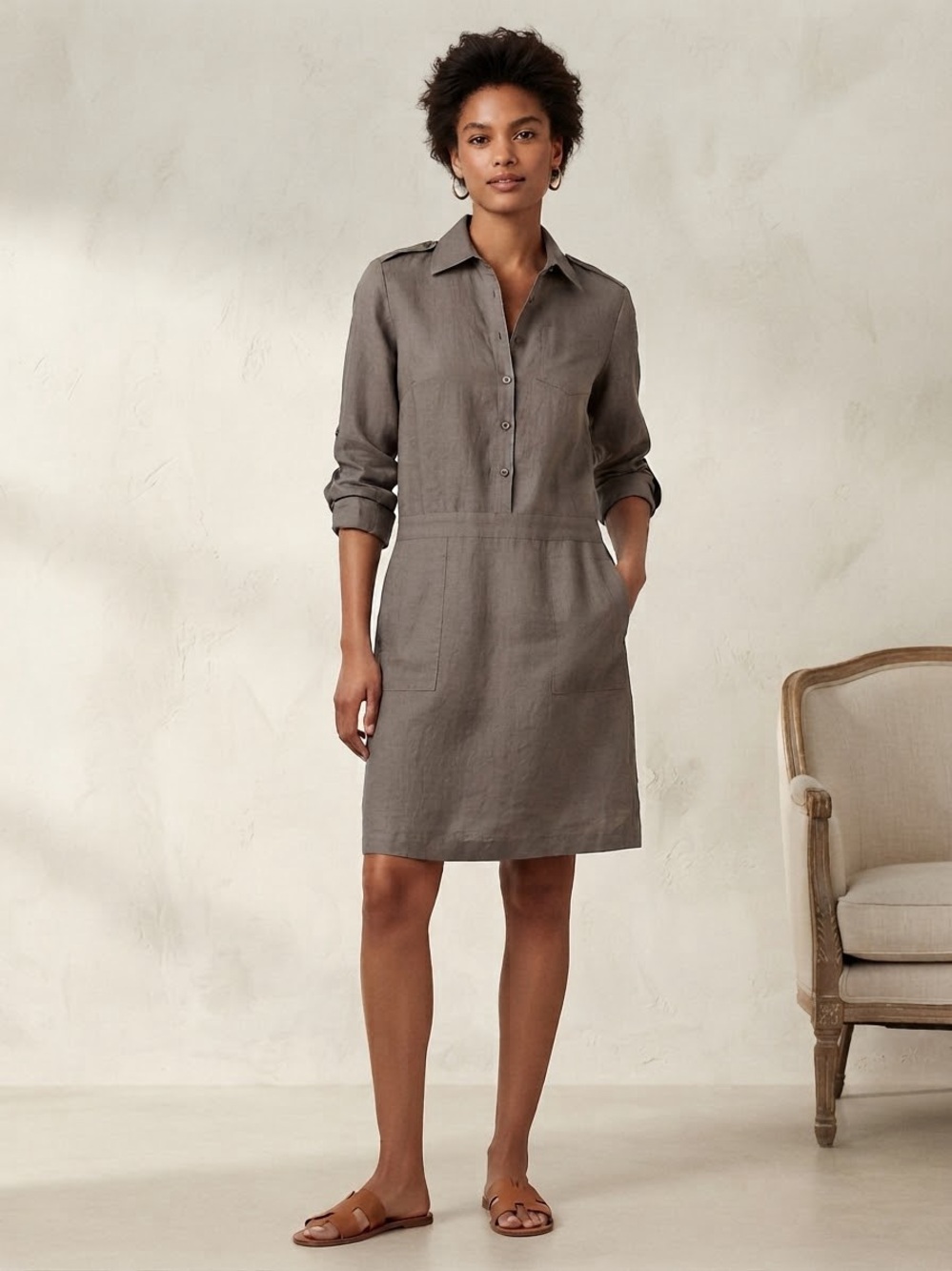SITKA SEMSCH Baikal Pilar Linen Shirt Dress